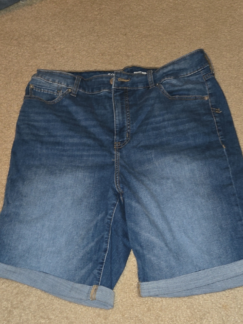 torrid Dark Blue Denim High Rise Bermuda Shorts